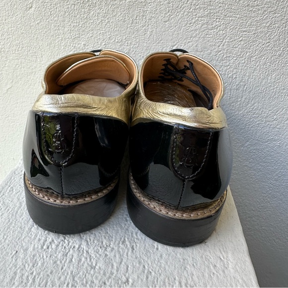 The Office of Angela Scott Ms. Baker Black Cream Leather Toe Cap Oxford Shoes - Picture 5 of 16